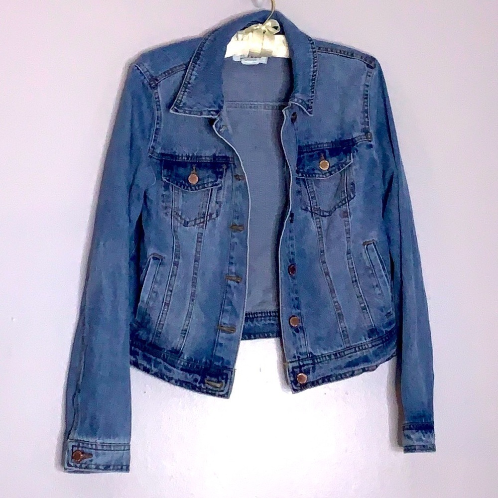 Ci Sono denim blue Jean Jacket button front blue wash medium casual Streetwear